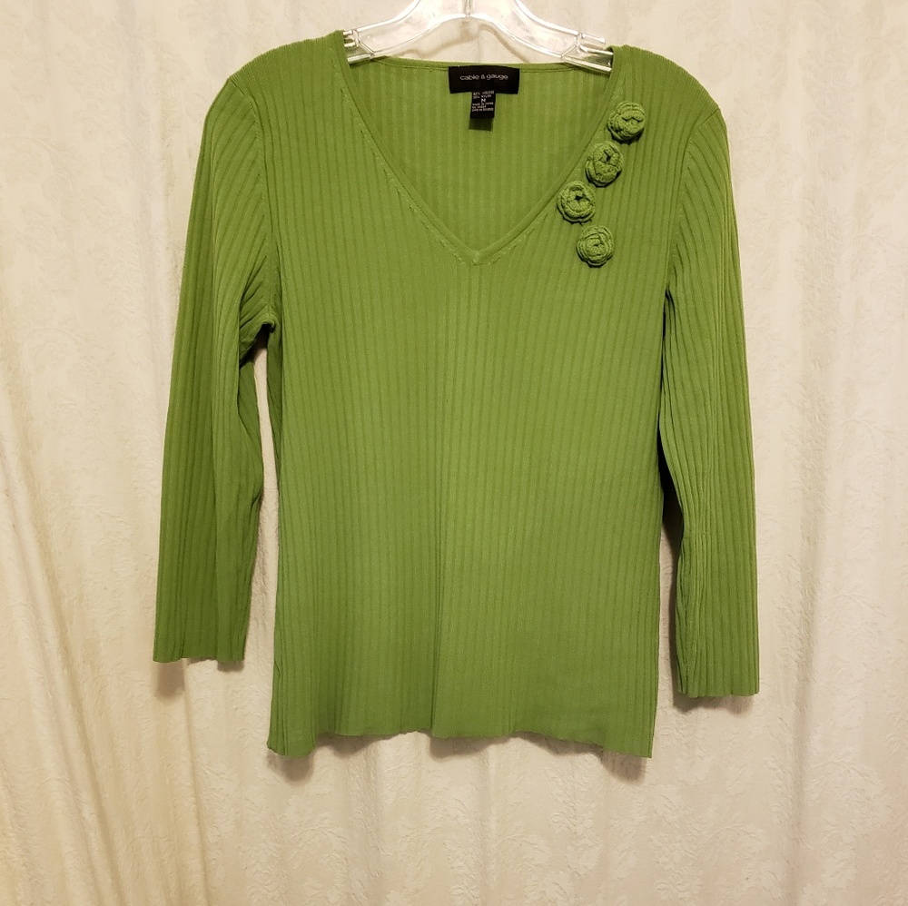 Cable & gauge sweater blouse Medium